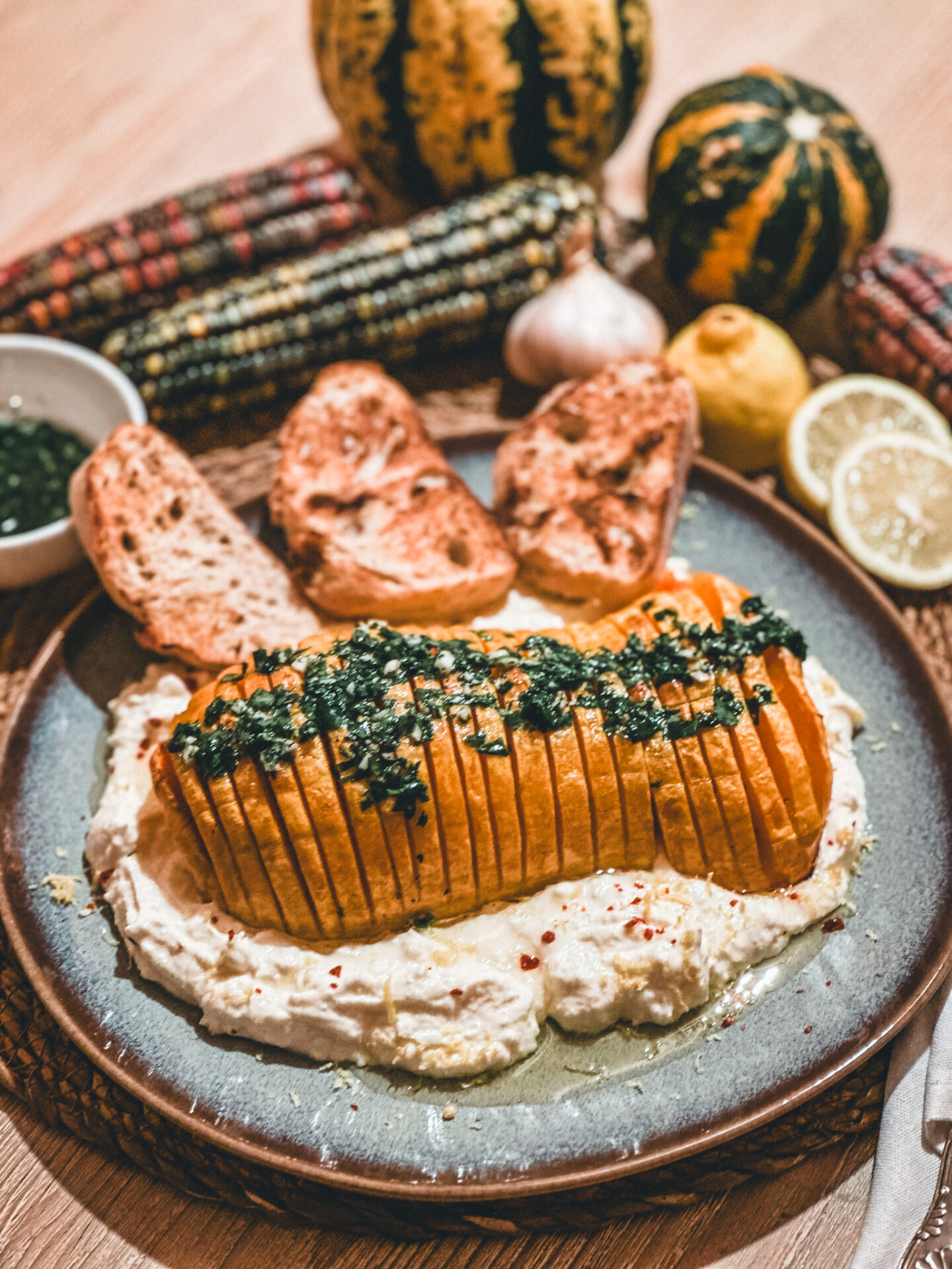 Butternut Kürbis Rezept mit Feta aus dem Ofen